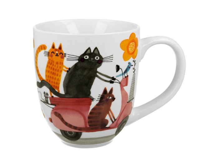 Hrnek XXL KOČKY NA SKÚTRU 1000 ml