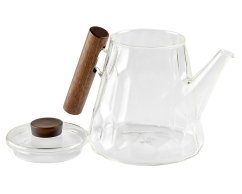 Skleněná konvice Knut, dřevěná úchytka, 1200 ml