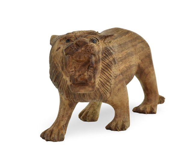 Dřevěná soška Lev 11 cm - varianta B