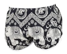 Kraťasy DAO, černé, sloni, ornamenty