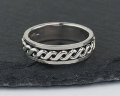 Stříbrný prsten Dvojitý, splétaný