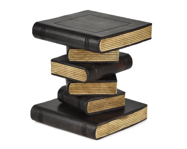 Dřevěný podstavec pod rostliny Black and White Books 31 cm