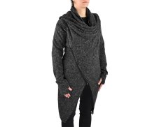 Kardigan ADA s límcem, dvoucestný zip, šedý