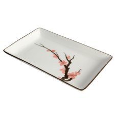 Porcelánový talíř na sushi Sakura 20,5 x 13 cm