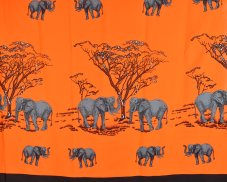 Sarong - Pareo REN, sloni, oranžová, II. jakost