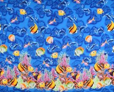 Sarong - Pareo VERADIS, světle modrý, podmořský svět