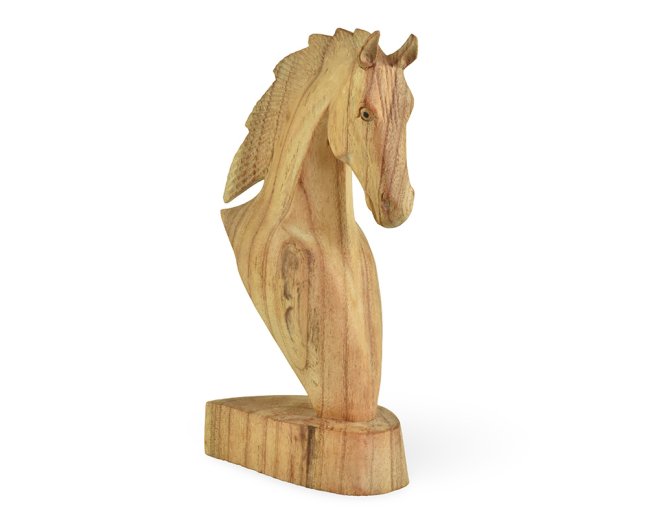 Dřevěná soška Kůň hlava 25 cm