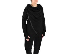 Kardigan ADA s límcem, dvoucestný zip, černý