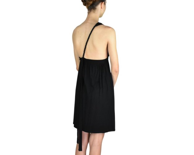 Dámské šaty Wipa s uvazováním za krkem, černé