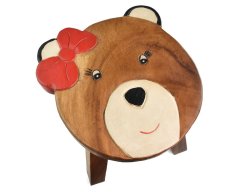 Stolička dřevěná dekor medvědí holka