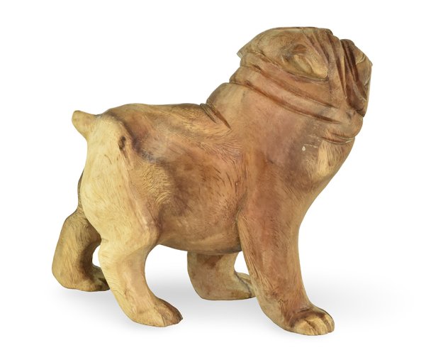 Dřevěná soška Bulldog 18 cm - varianta A