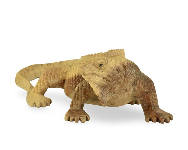 Dřevěná soška Leguán 8 cm - var. C - II. jakost