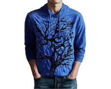 Triko dlouhý rukáv ÓM strom, modré