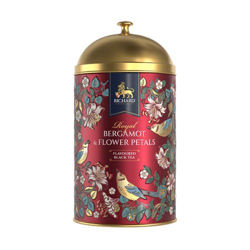 Černý aromatizovaný čaj Richard Royal Bergamot & flower petals,červená – 60 g